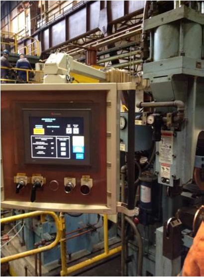 priecne zvaranie pasu s OPLC Unitronics V1210